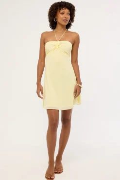Billie Halter Mini Dress Lemon