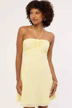 Billie Halter Mini Dress Lemon