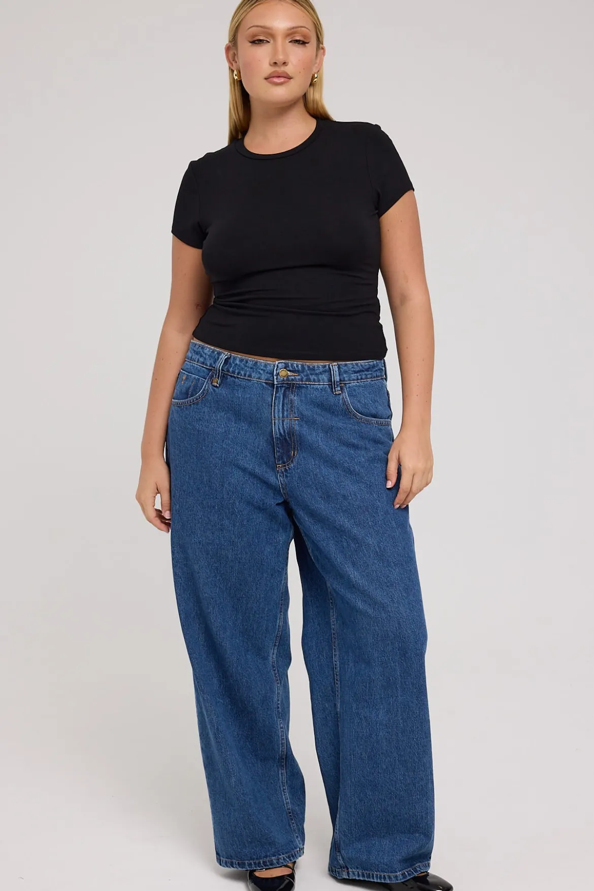 Billie Low Rise Baggy Jean Rinsed Blues