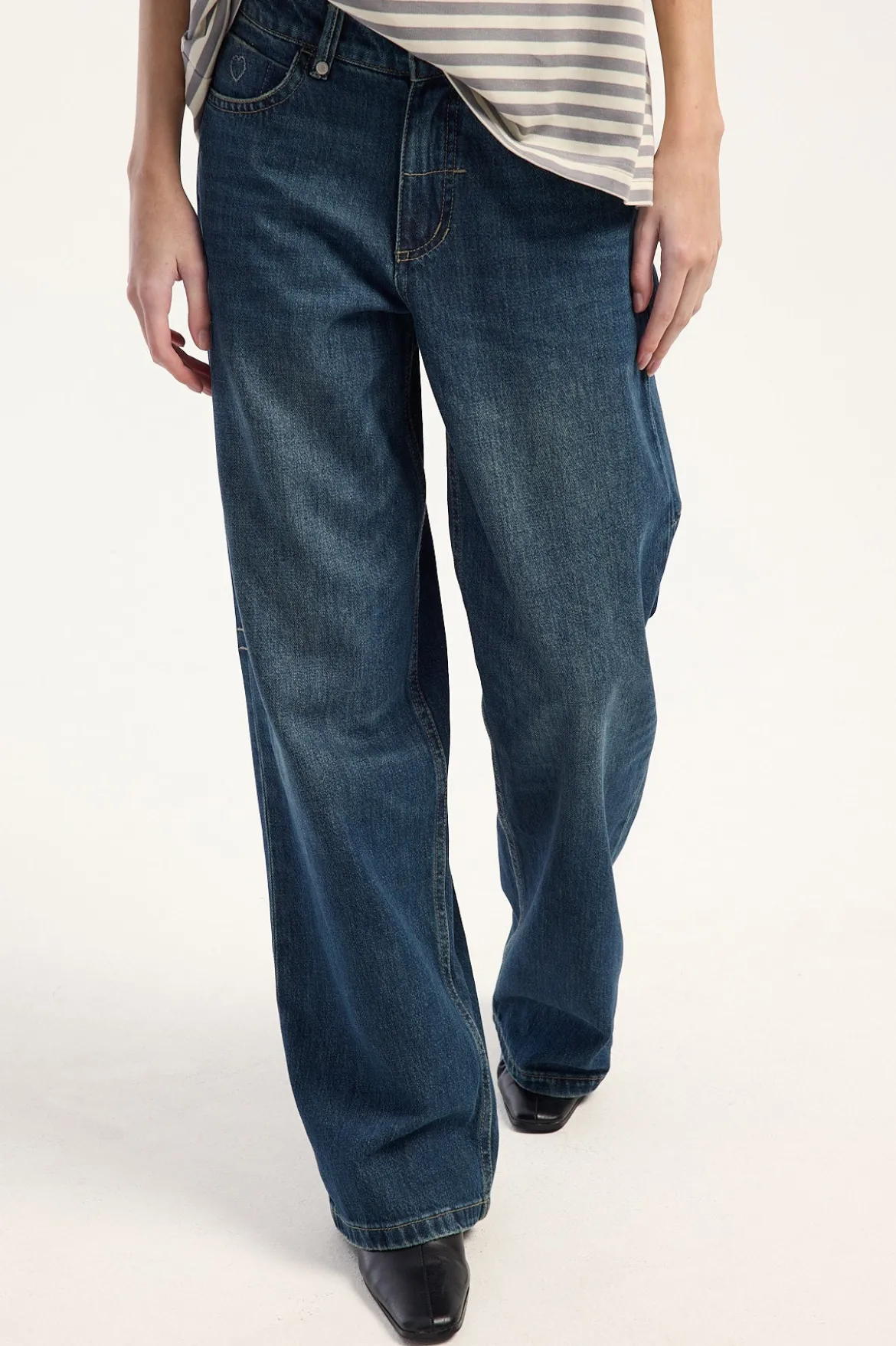 Billie Low Rise Killer Baggy Jean Teal Blue Used