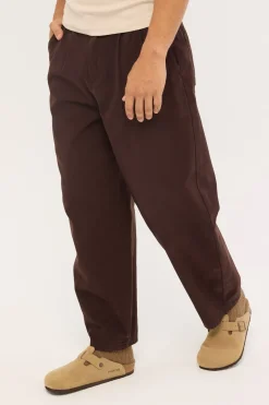 Blanco Canvas Pleated Tailored Trouser Brown