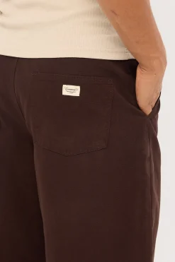 Blanco Canvas Pleated Tailored Trouser Brown