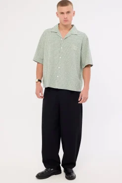 Blanco Linen Pleated Tailored Trouser Black