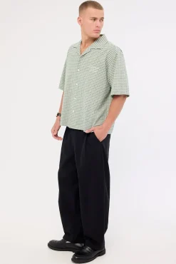 Blanco Linen Pleated Tailored Trouser Black