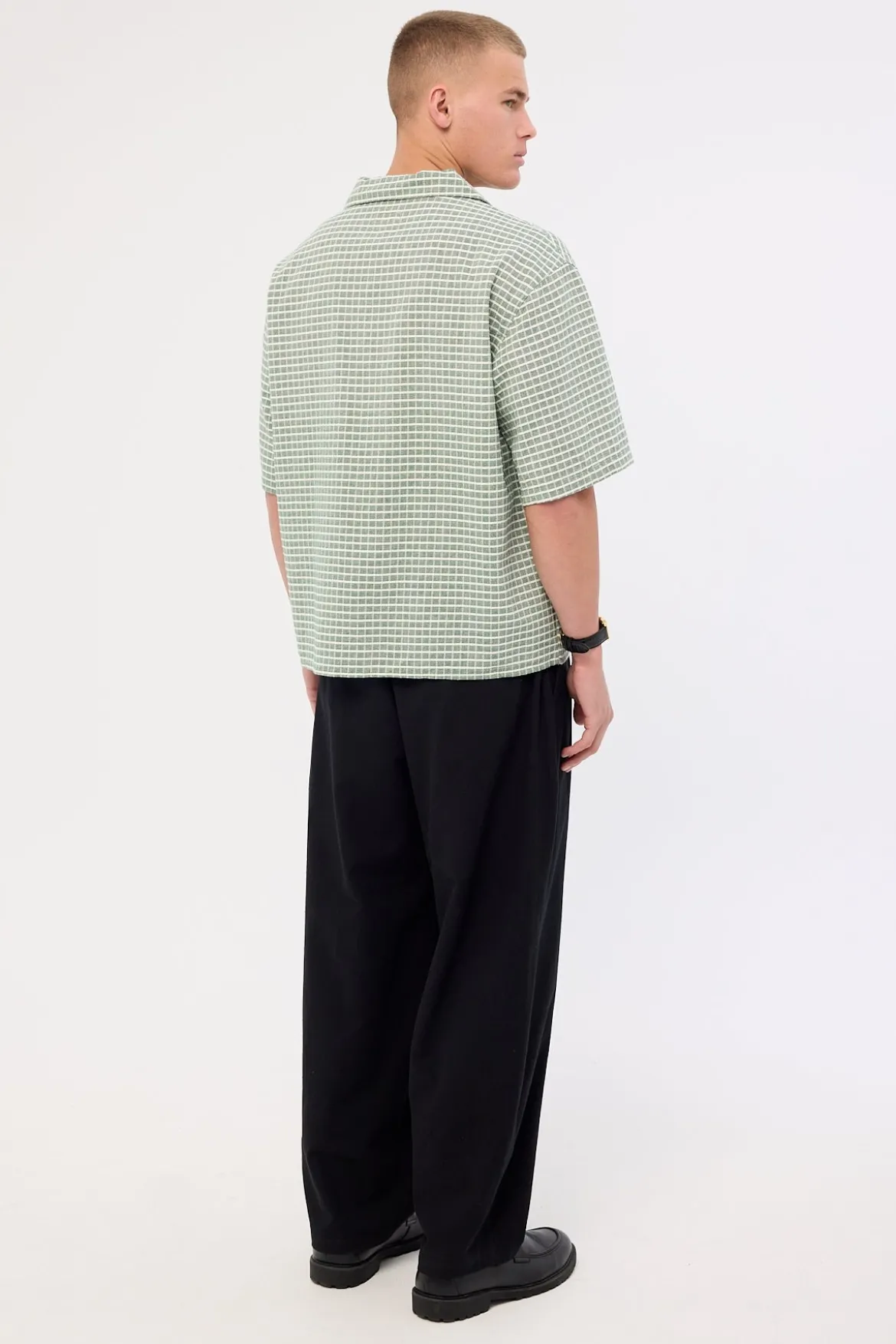 Blanco Linen Pleated Tailored Trouser Black