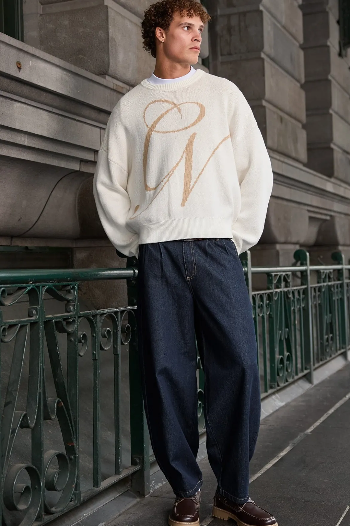 Blanco Pleated Baggy Jean Raw Indigo