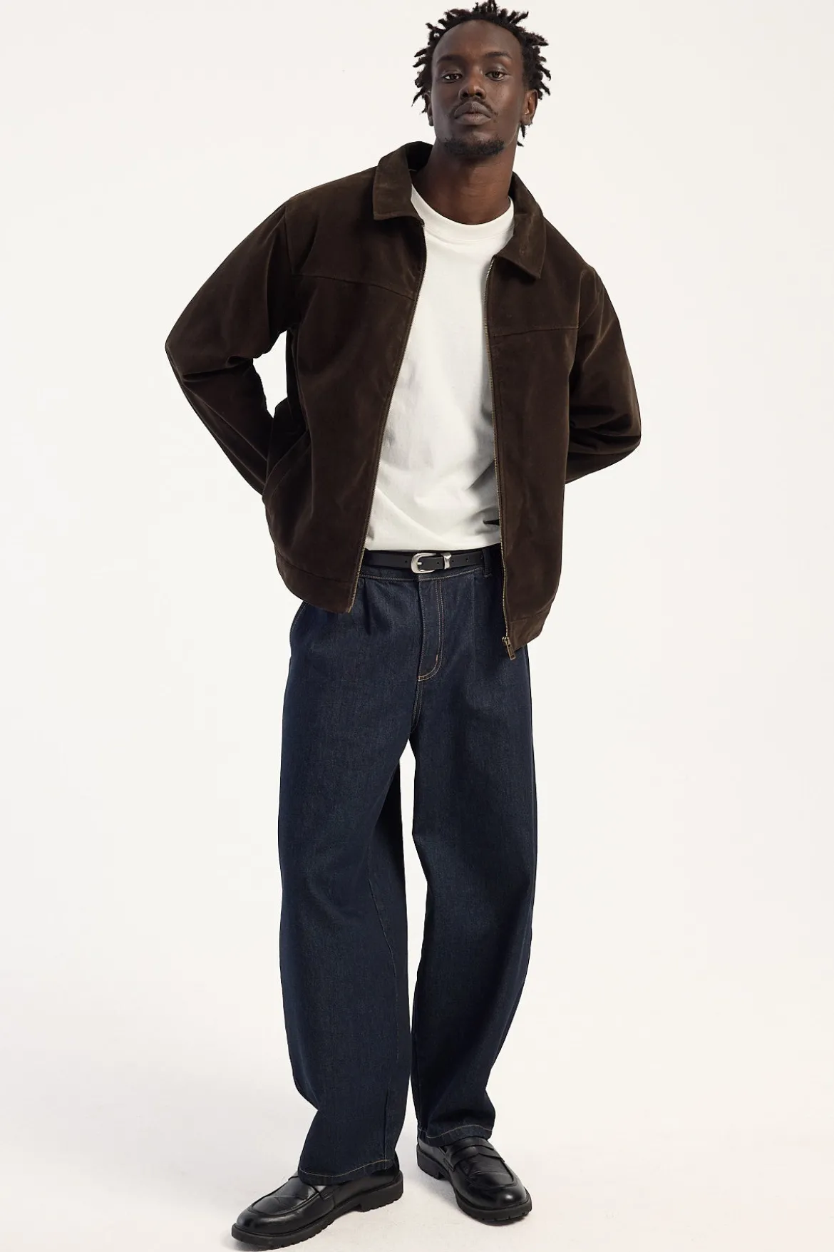 Blanco Pleated Baggy Jean Raw Indigo