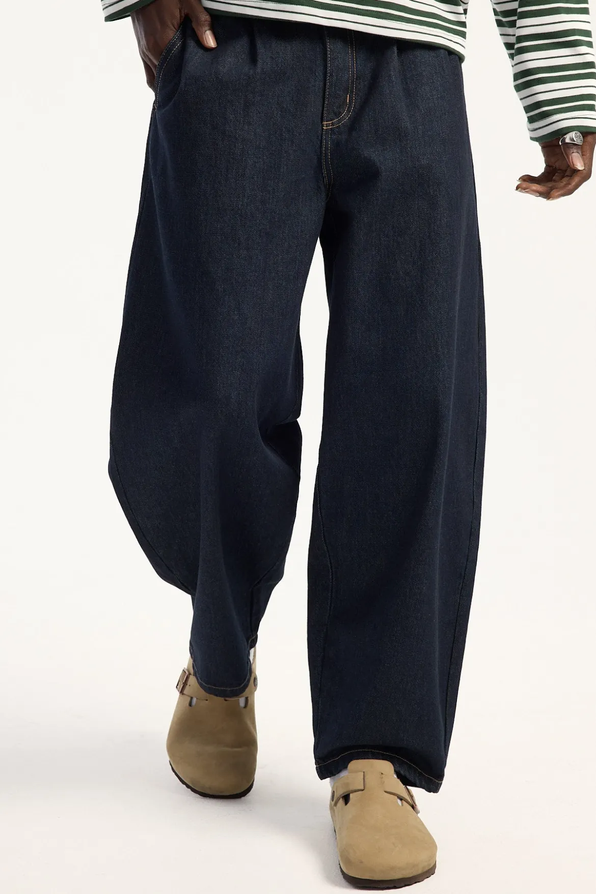 Blanco Pleated Baggy Jean Raw Indigo