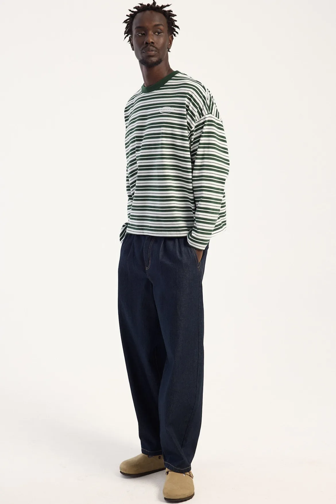 Blanco Pleated Baggy Jean Raw Indigo