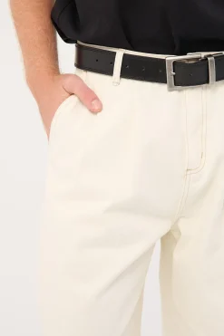 Blanco Pleated Baggy Jean Ecru