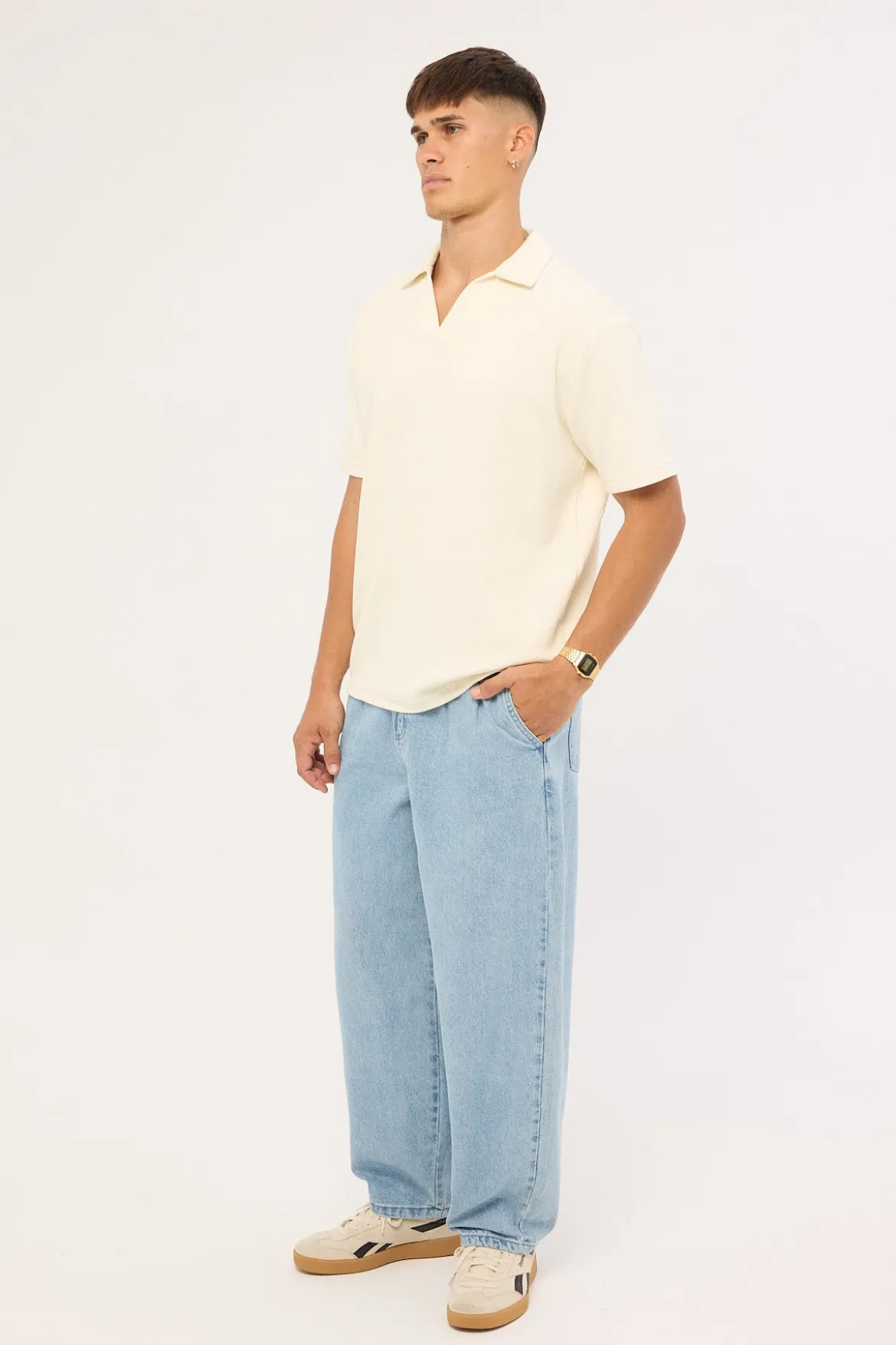 Blanco Pleated Jean Haze Blue