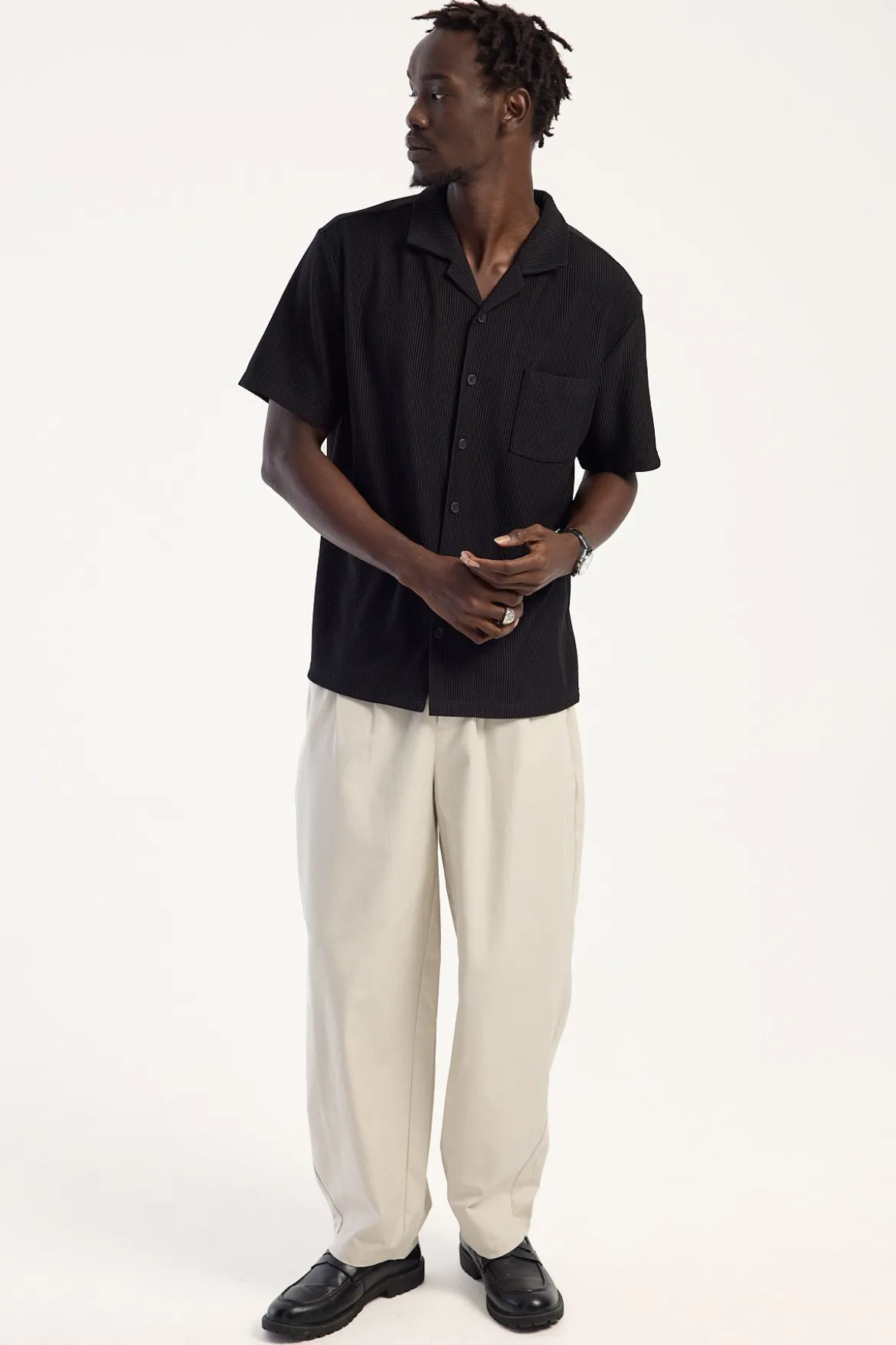 Blanco Pleated Tailored Trouser Ecru