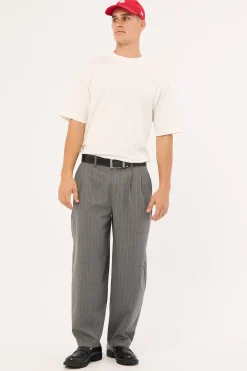 Blanco Pleated Tailored Trouser Grey Pinstripe