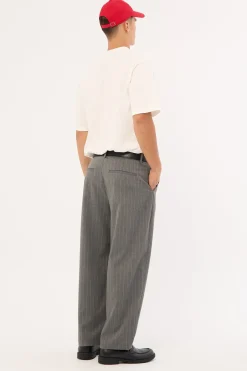 Blanco Pleated Tailored Trouser Grey Pinstripe