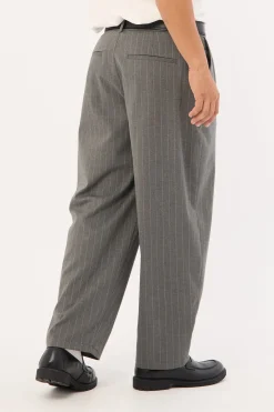 Blanco Pleated Tailored Trouser Grey Pinstripe