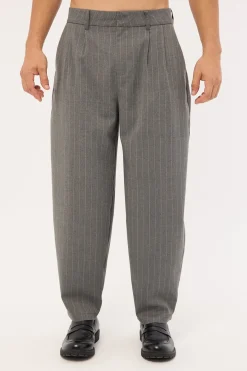 Blanco Pleated Tailored Trouser Grey Pinstripe