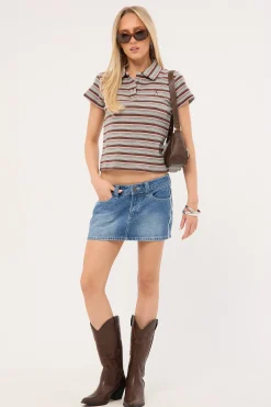 Blazed Stripe Baby Polo Tee Multi Stripe