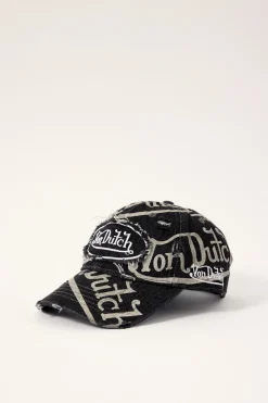 Bleach Torn Patch Dad Cap Washed Black