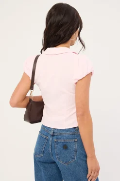 Bliana Short Sleeve Blouse Baby Pink
