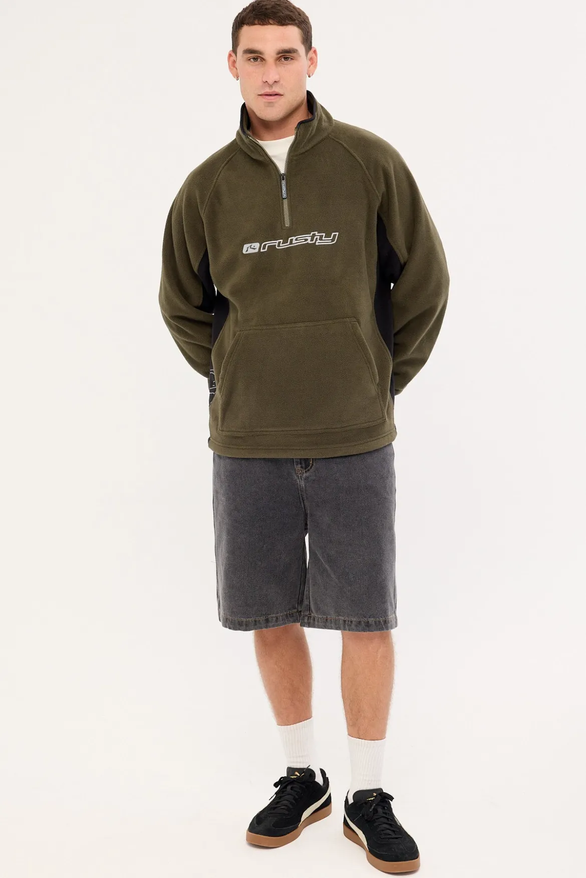Blizzard Quarter Zip Polar Fleece Army Green