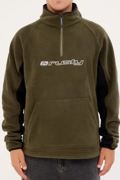 Blizzard Quarter Zip Polar Fleece Army Green