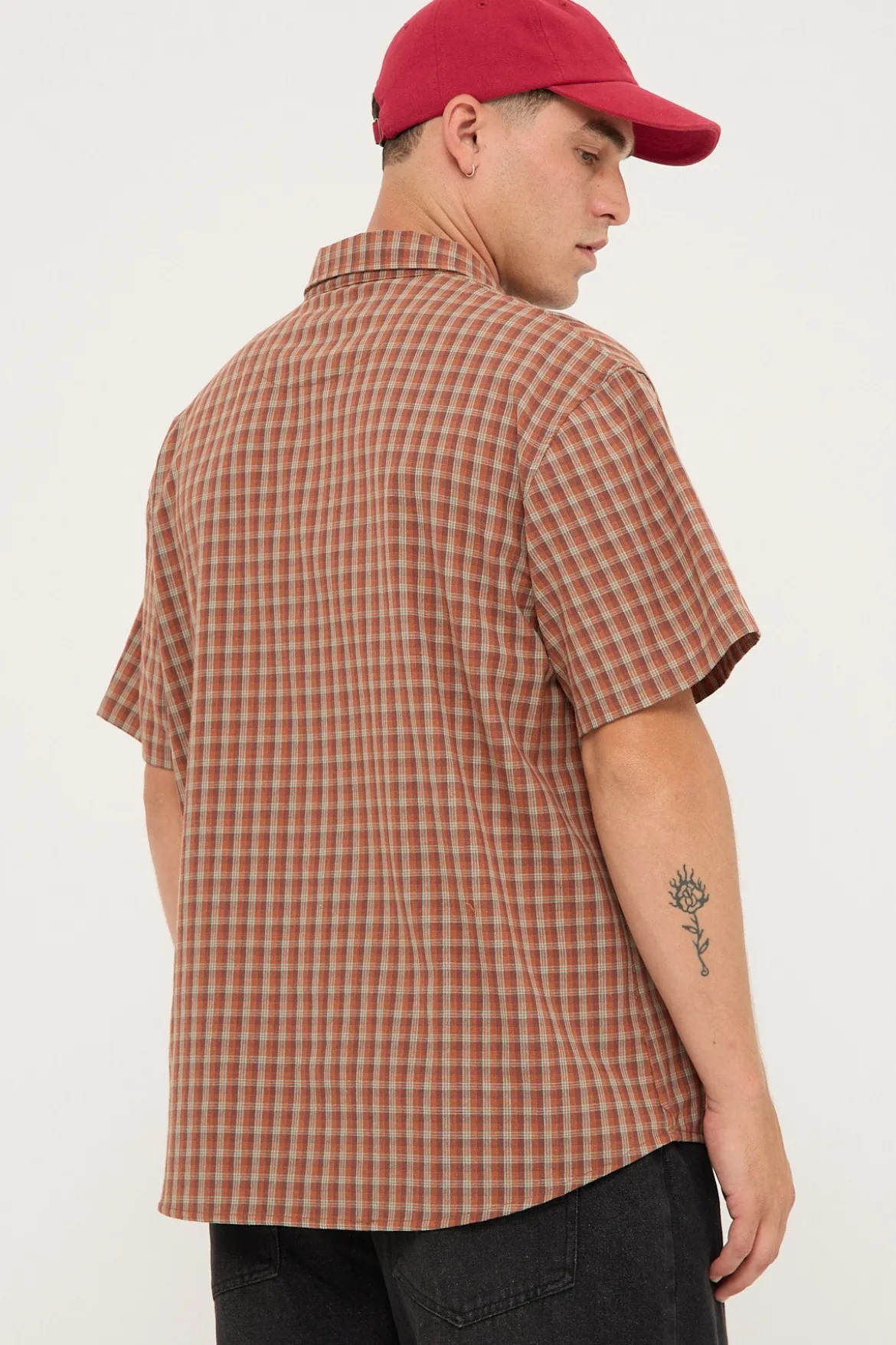 Block Check Summer SS Shirt Rust