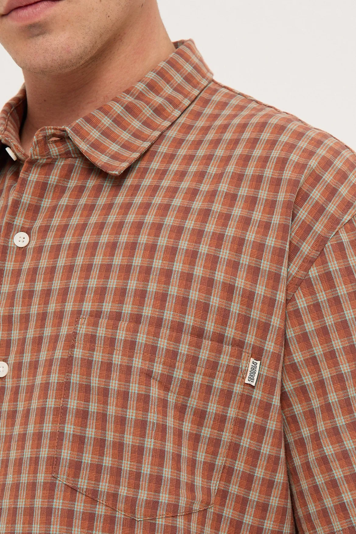 Block Check Summer SS Shirt Rust