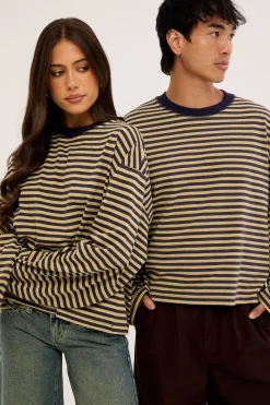 Bloom Long Sleeve Beige Stripe