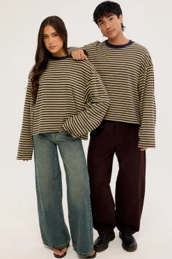 Bloom Long Sleeve Beige Stripe