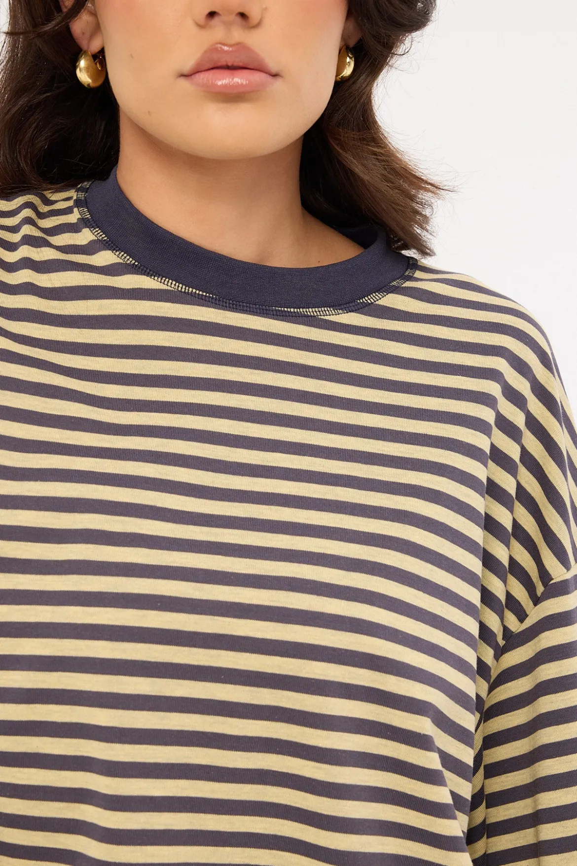 Bloom Long Sleeve Beige Stripe