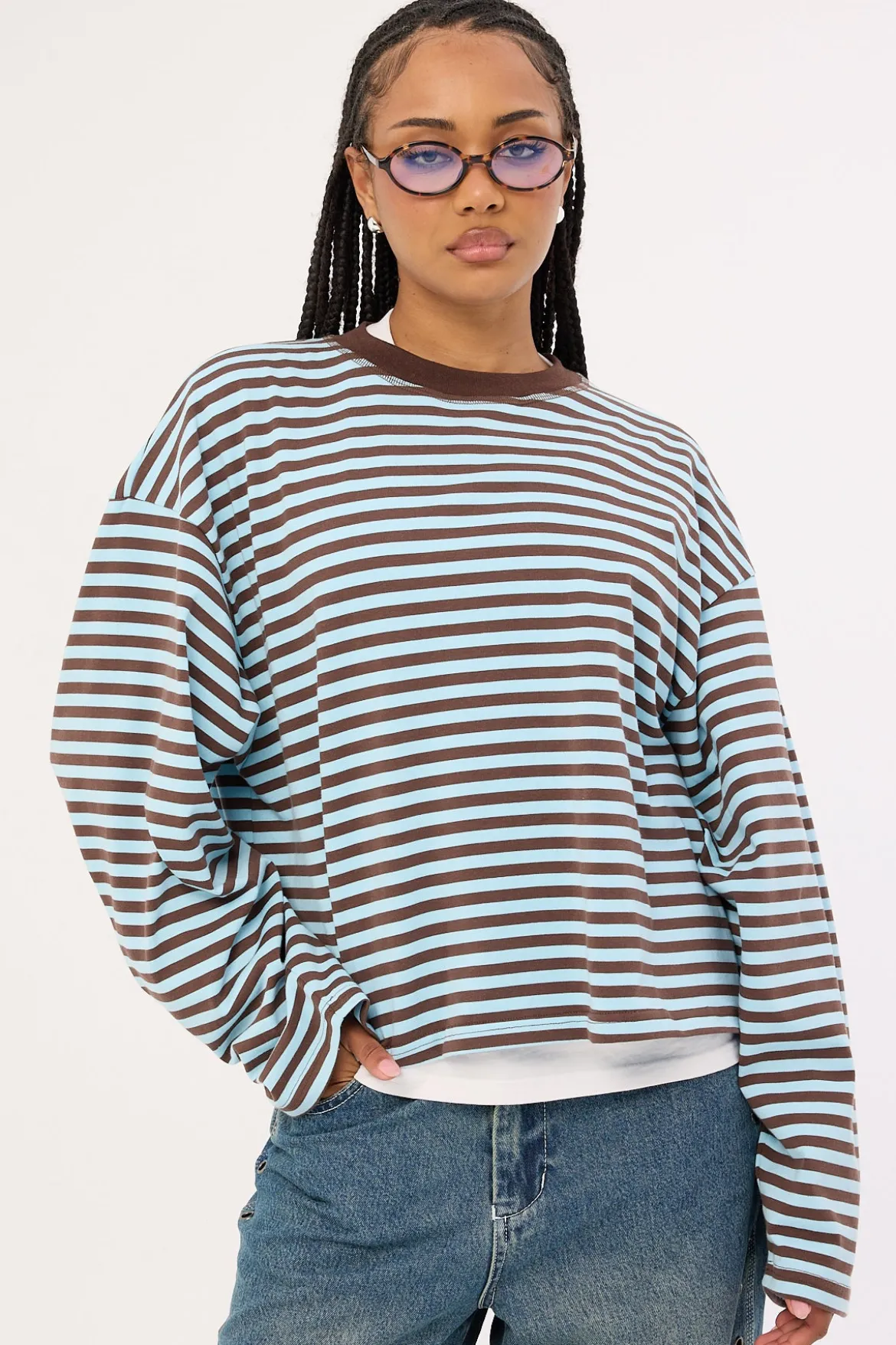 Bloom Long Sleeve Chocolate Sea Stripe