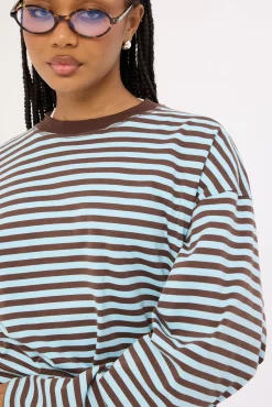Bloom Long Sleeve Chocolate Sea Stripe