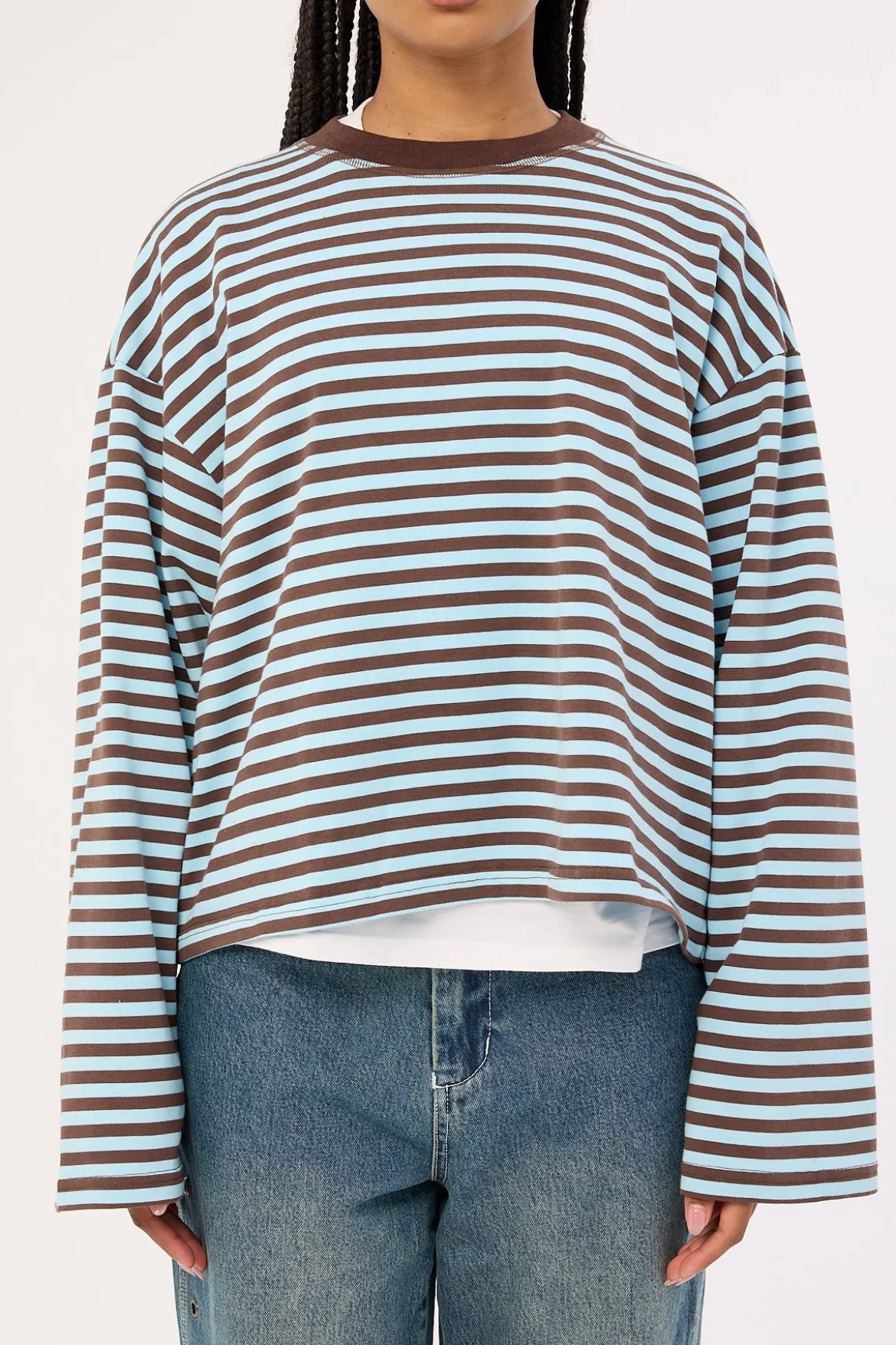 Bloom Long Sleeve Chocolate Sea Stripe