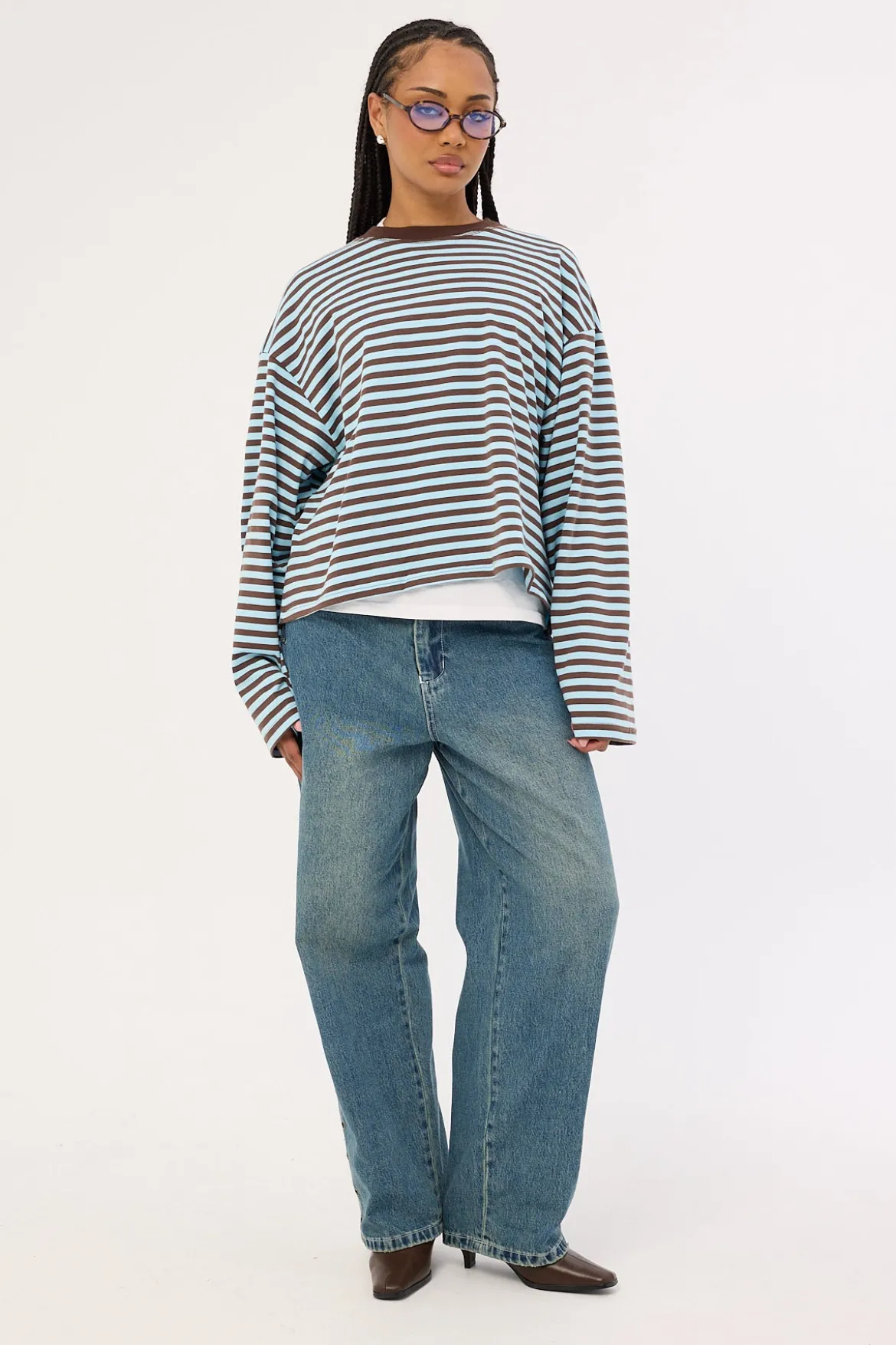 Bloom Long Sleeve Chocolate Sea Stripe