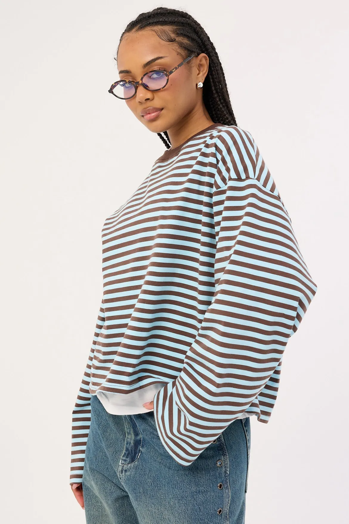 Bloom Long Sleeve Chocolate Sea Stripe