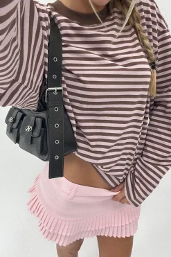 Bloom Long Sleeve Chocolate Blush Stripe
