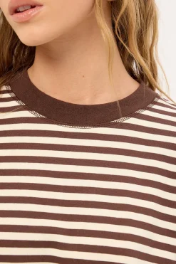 Bloom Long Sleeve Dark Chocolate Stripe