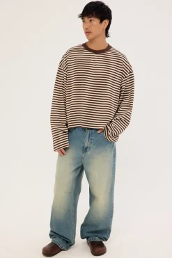 Bloom Long Sleeve Dark Chocolate Stripe