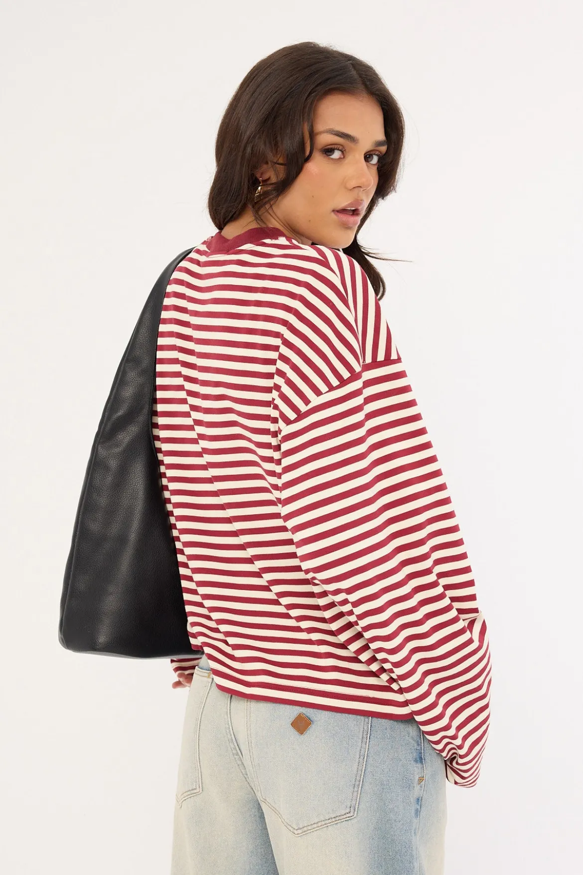 Bloom Long Sleeve Wine Stripe