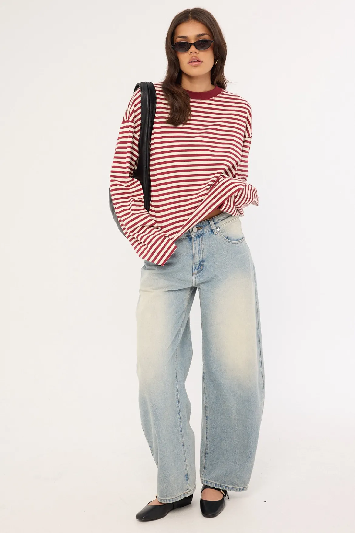 Bloom Long Sleeve Wine Stripe