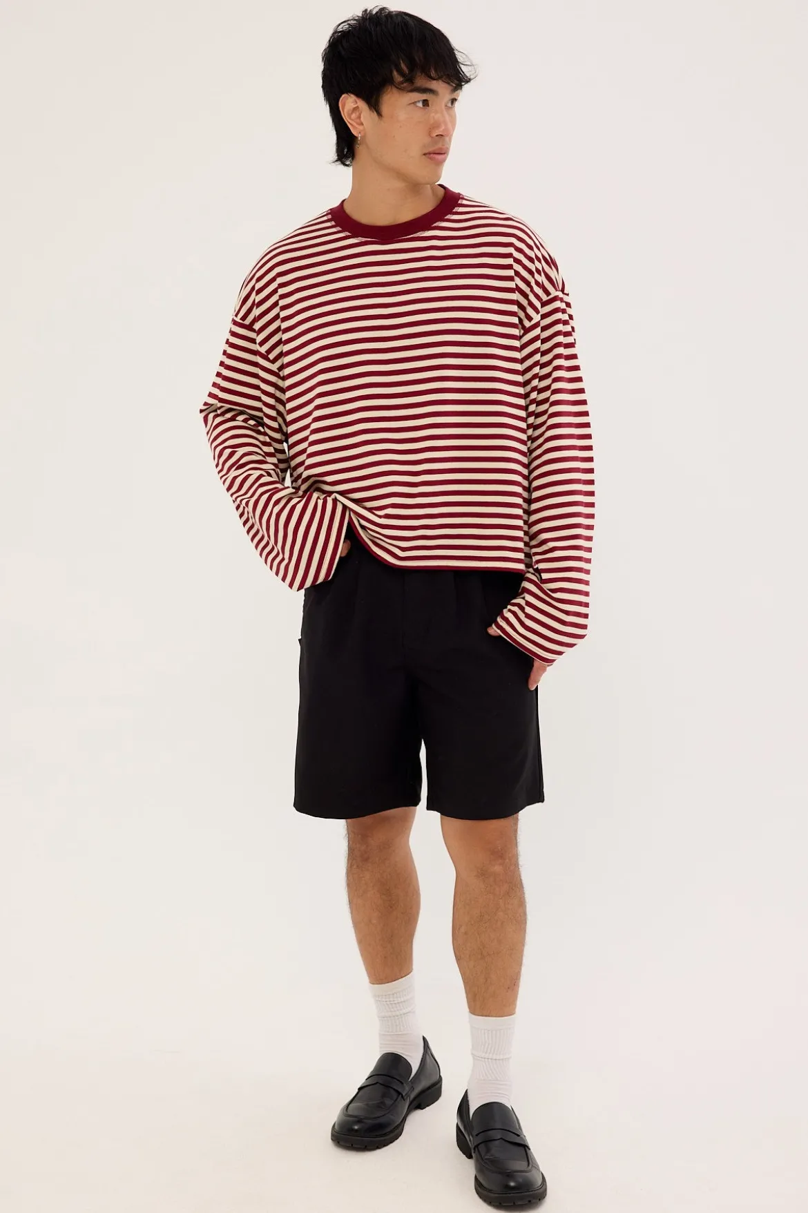 Bloom Long Sleeve Wine Stripe