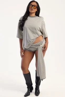 Bloom Short Sleeve Ash Stripe