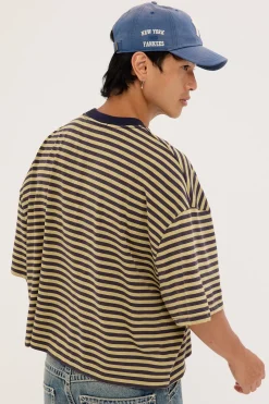 Bloom Short Sleeve Beige Stripe