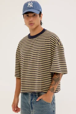 Bloom Short Sleeve Beige Stripe