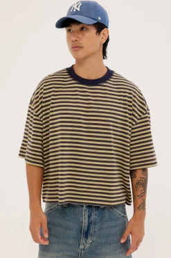 Bloom Short Sleeve Beige Stripe