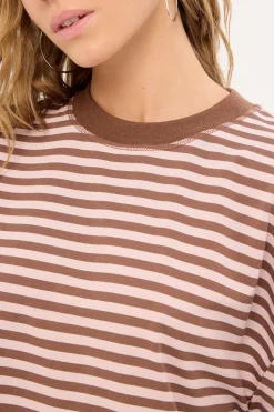 Bloom Short Sleeve Chocolate Blush Stripe