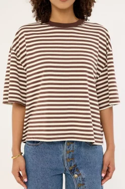 Bloom Short Sleeve Dark Chocolate Stripe