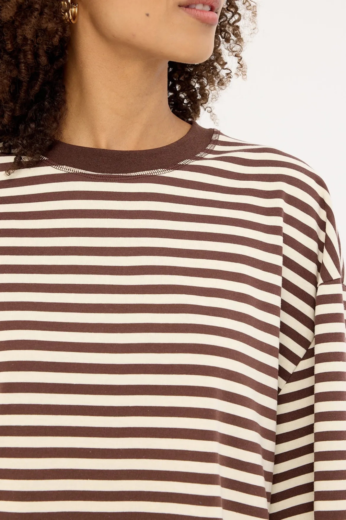 Bloom Short Sleeve Dark Chocolate Stripe