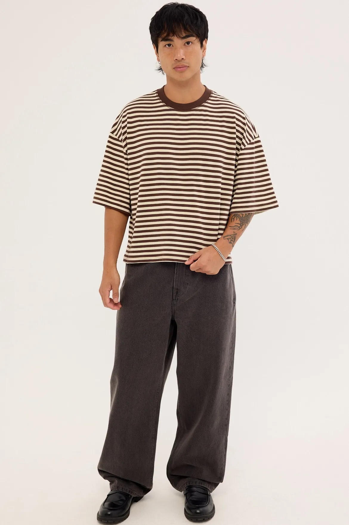 Bloom Short Sleeve Dark Chocolate Stripe