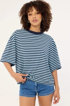 Bloom Short Sleeve Navy Sea Stripe